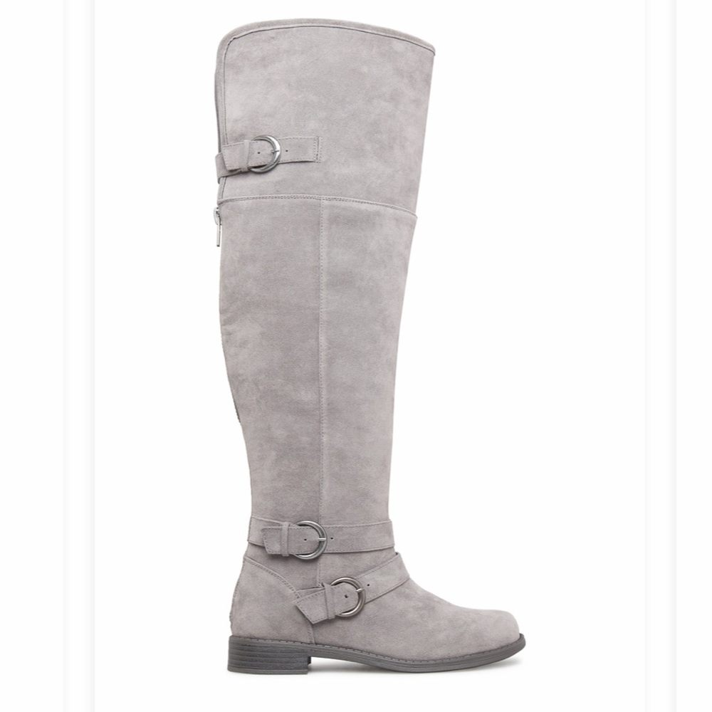 Emme Flat Riding Gray Boots